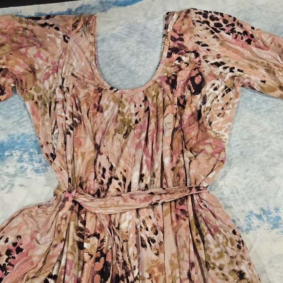 Latched Mama Printed Momper Romper Nursing Breastfeeding Standard 6-18 Tie Waist - Picture 4 of 6